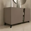 Buffet contemporain marron à découpe diagonale 180 cm LORA
