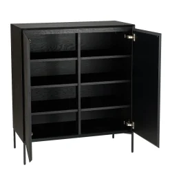 Buffet contemporain 2 portes bois couleur noire MAYENCE