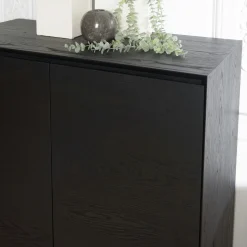 Buffet contemporain 2 portes bois couleur noire MAYENCE