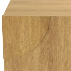 Buffet couleur naturelle 2 portes décor motif arrondi ELTON