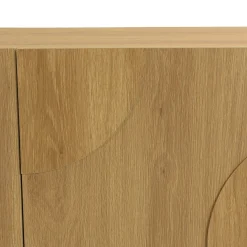 Buffet couleur naturelle 4 portes décor motif arrondi ELTON