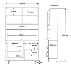 Buffet cuisine blanc avec niche micro-ondes H 205 cm JENA
