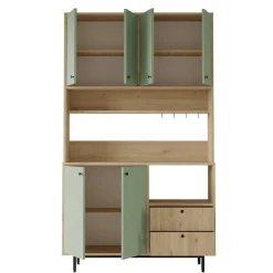 Buffet cuisine bohème niche micro-ondes H 205 cm JENA