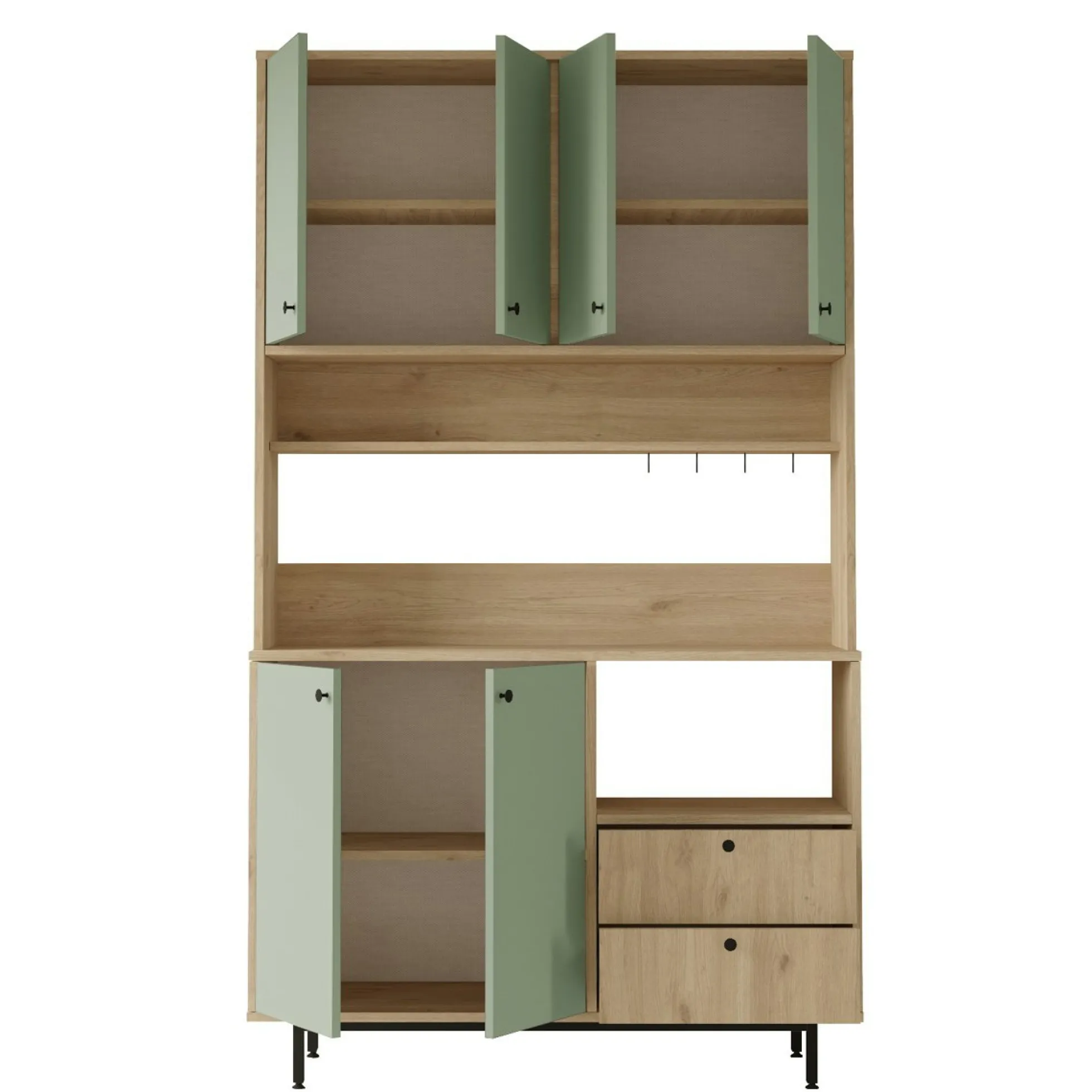 Buffet cuisine bohème niche micro-ondes H 205 cm JENA