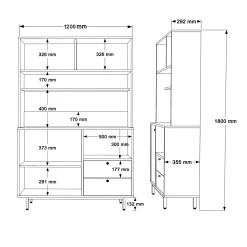 Buffet cuisine moderne niche micro-ondes L 120 cm JENA