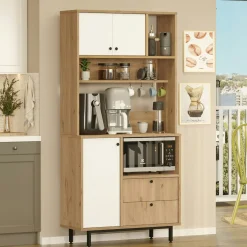 Buffet cuisine moderne niche micro-ondes H 180 cm JENA