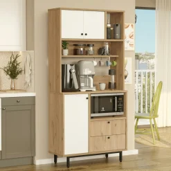 Buffet cuisine moderne niche micro-ondes H 180 cm JENA