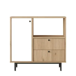 Buffet de cuisine niche micro-ondes et 1 porte blanche JENA