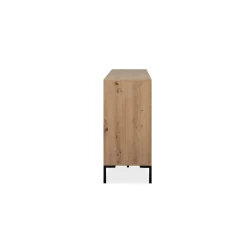Buffet de salle à manger décor bois 3 portes 3 tiroirs KARVI