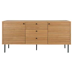 Buffet de salle à manger 2 portes effet rainuré décor clair ASSENS