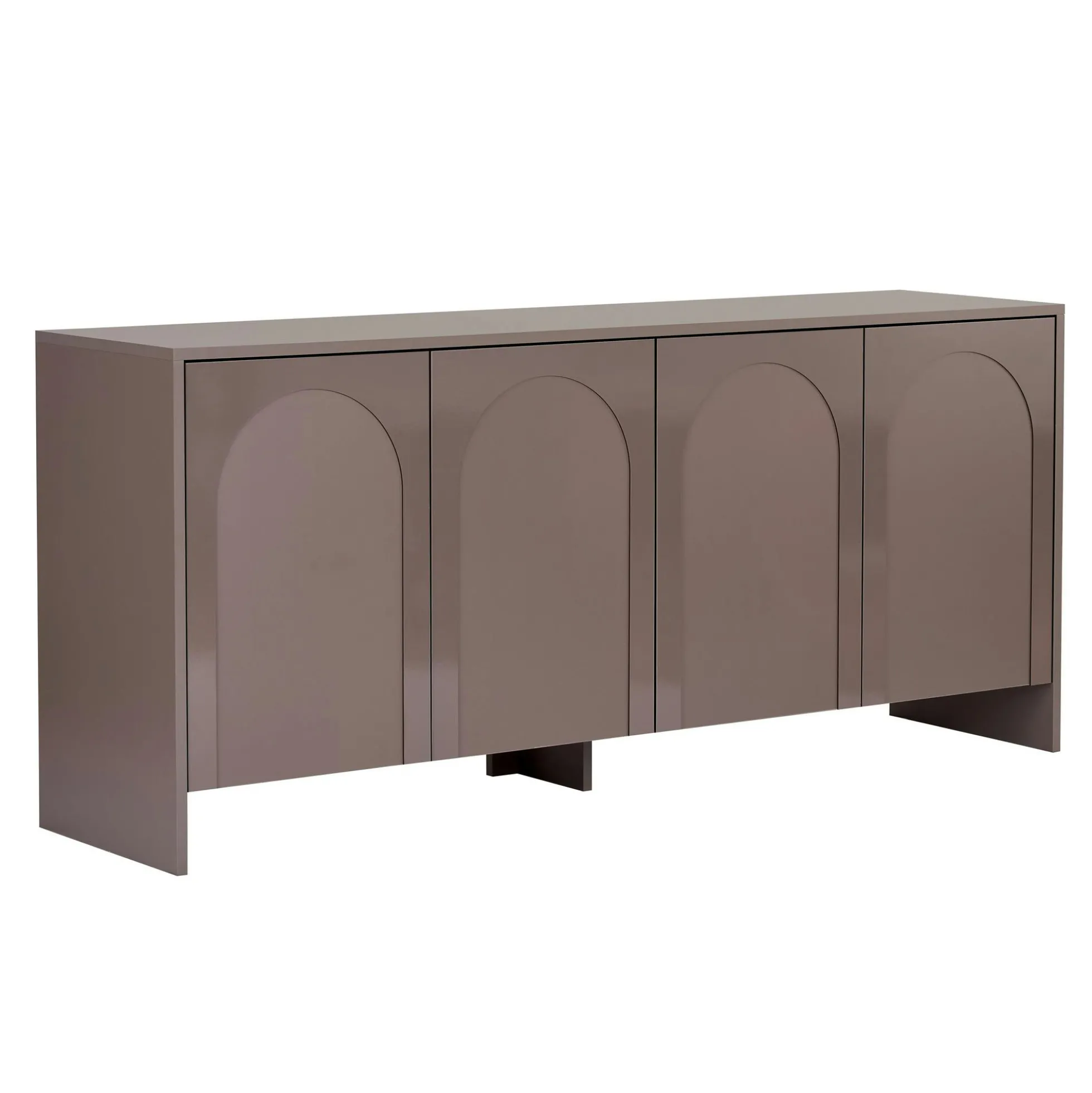 Buffet de salle à manger taupe 4 portes motif arches MARFA