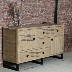 Buffet de salon en bois recyclé AUCKLAND