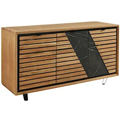 Buffet design en bois de chêne finition miel, 3 portes ESSEN