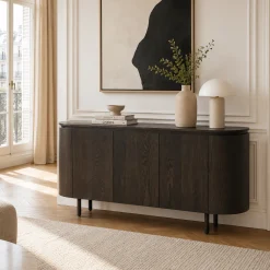 Buffet design en chêne brun 3 portes LOREN