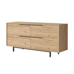 Buffet design moderne effet bois à ouverture frontale VAREN