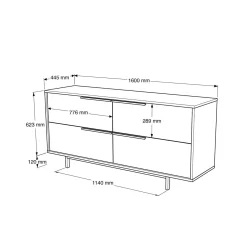 Buffet design moderne effet bois à ouverture frontale VAREN