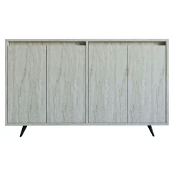 Buffet design moderne 4 portes effet travertin JENA