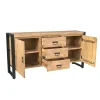 Buffet en bois clair et métal noir 2 portes MILORA