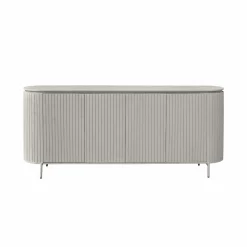 Buffet en bois gris rainuré ovale 4 portes CALERO