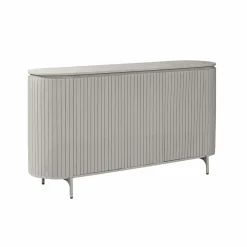 Buffet en bois gris rainuré ovale 3 portes CALERO