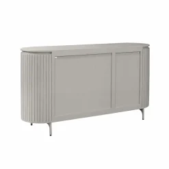 Buffet en bois gris rainuré ovale 3 portes CALERO