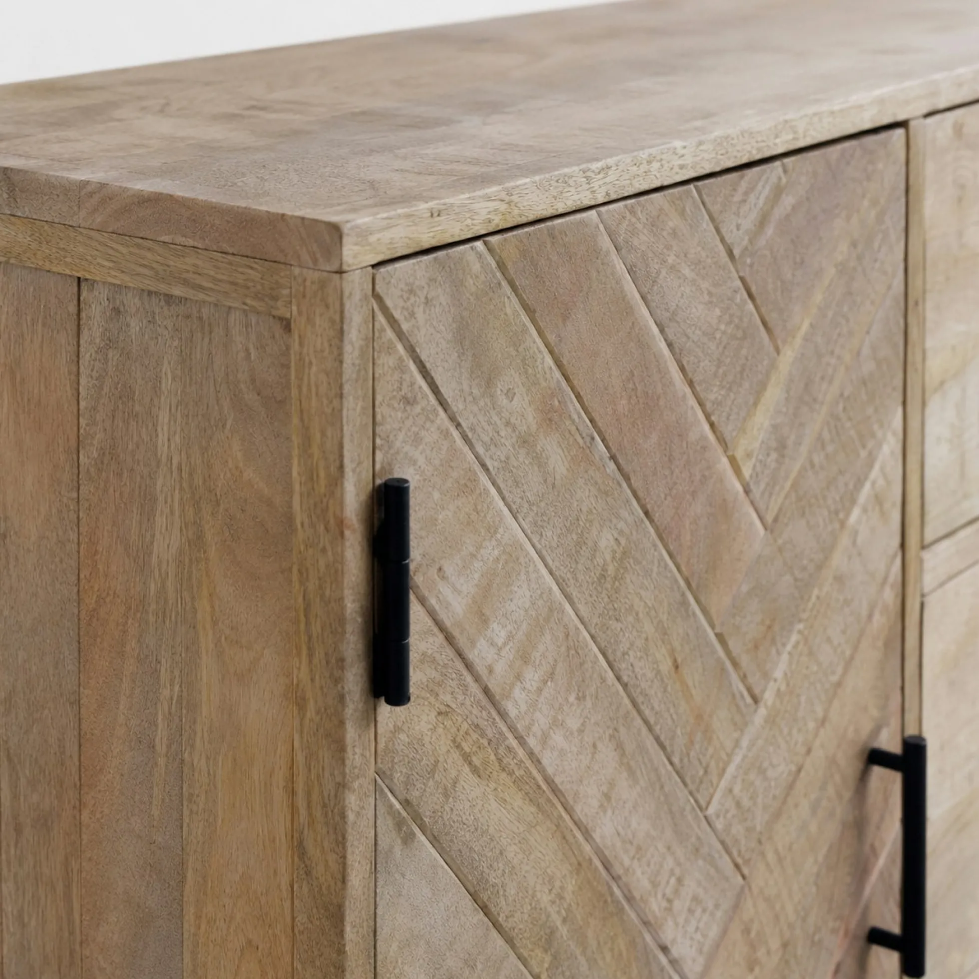 Buffet en bois massif 2 portes 3 tiroirs BRIX