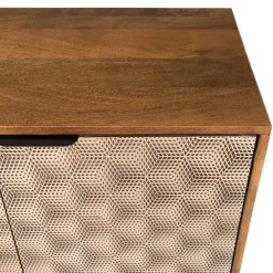 Buffet en bois 4 portes motifs graphiques KANHA