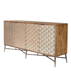 Buffet en bois 4 portes motifs graphiques KANHA