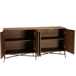 Buffet en bois 4 portes motifs graphiques KANHA
