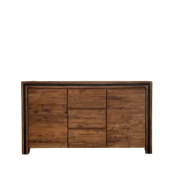 Buffet en bois recyclé de teck 2 portes 3 tiroirs VADOD