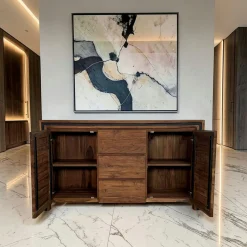 Buffet en bois recyclé de teck 2 portes 3 tiroirs VADOD
