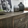 Buffet en bois recyclé piètement effet laiton vieilli ADÉLAÏDE