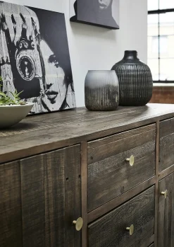 Buffet en bois recyclé piètement effet laiton vieilli ADÉLAÏDE
