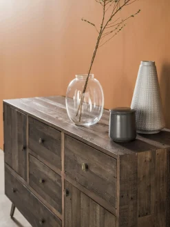 Buffet en bois recyclé piètement effet laiton vieilli ADÉLAÏDE