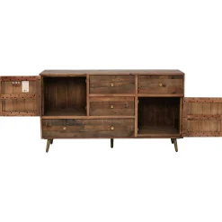 Buffet en bois recyclé piètement effet laiton vieilli ADÉLAÏDE