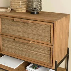 Buffet enfilade 150 cm en teck recyclé 4 tiroirs SWING