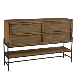 Buffet enfilade 150 cm en teck recyclé 4 tiroirs SWING