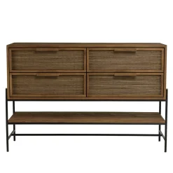 Buffet enfilade 150 cm en teck recyclé 4 tiroirs SWING