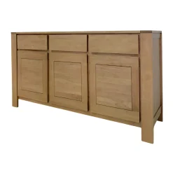 Buffet Enfilade Hévéa 3 portes, 3 tiroirs, 160x45x90cm OLGA