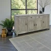 Buffet Enfilade Hévéa 4 portes, 2 tiroirs, 180x45x85cm HELENA