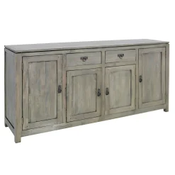 Buffet Enfilade Hévéa 4 portes, 2 tiroirs, 180x45x85cm HELENA