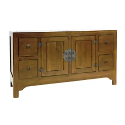 Buffet Enfilade Hévéa 2 portes, 4 tiroirs 137x45x76cm MAORI