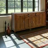 Buffet Enfilade Hévéa 4 portes, 2 tiroirs, 180x45x85cm GALA