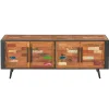 Buffet enfilade 4 portes bois recyclé DRAKKAR