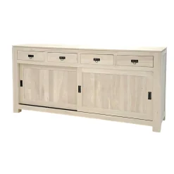 Buffet enfilade portes coulissantes hévéa 190cm HELENA