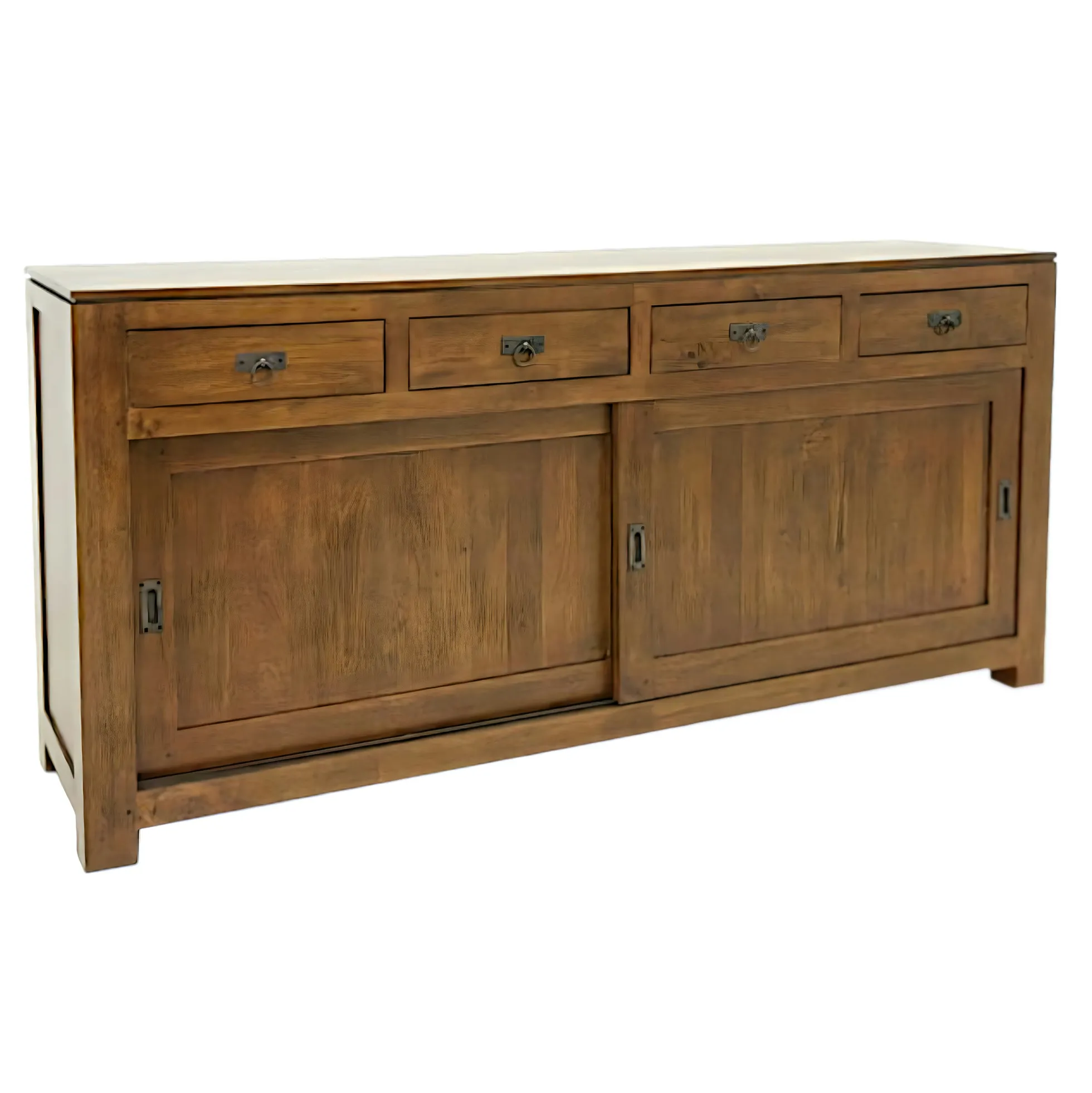 Buffet enfilade portes coulissantes hévéa 190cm HELENA