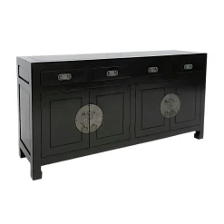Buffet enfilade 4 portes 4 tiroirs hévéa 175x50x90cm MAORI
