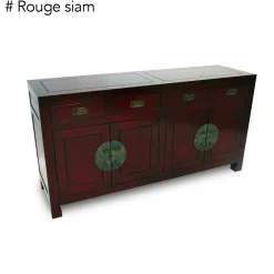 Buffet enfilade 4 portes 4 tiroirs hévéa 175x50x90cm MAORI