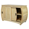 Buffet galbé Hévéa 2 portes coulissantes 110x50x72,4cm MAORI TRADITION