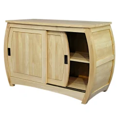 Buffet galbé Hévéa 2 portes coulissantes 110x50x72,4cm MAORI TRADITION